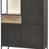 Evan - Barkast Portofino - BAR1 - K716 - Elegant zwart/Oude Eik - 121x164x50cm | Belga Meubelen Best