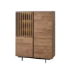 Evan - Barkast Slato - BAR1 - K670CAL - Oude teak/Calacatta wit - 122x163x50cm | Belga Meubelen Clearance