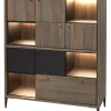Evan - Barkast Trevi - BAR1 - K675Z - Gouden eik/Zwart - 132x157x50cm | Belga Meubelen Clearance