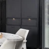 Evan - Barkast Trieste - BAR1 - K715CAL - Elegant zwart/Calacatta wit - 113x193x50cm | Belga Meubelen Online