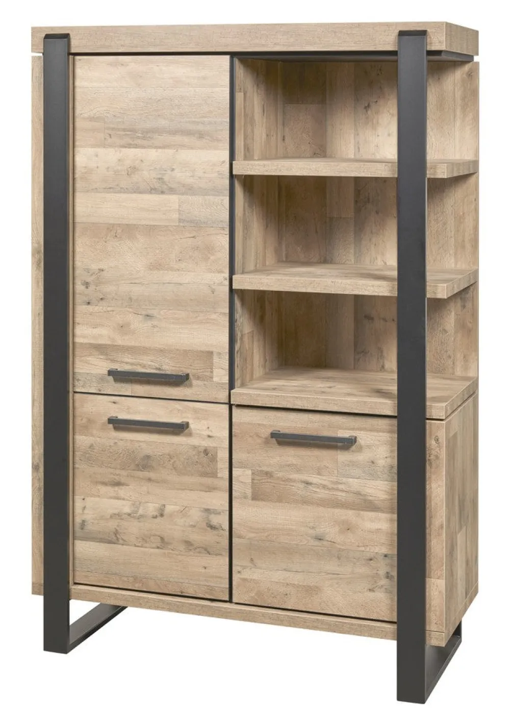 evan__barkast_udine__bar__0-1.webp Evan - Barkast Udine - BAR1 - K632 - Natuurlijke parketlook/Zwart - 469x191x52cm | Belga Meubelen Online