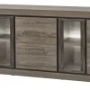 Evan - Dressoir Belluno - DR1 - K538 - Millenium eik donker bruin/Imitatie staal - 250x90x50cm | Belga Meubelen Sale