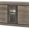Evan - Dressoir Belluno - DR3 - K538 - Millenium eik donker bruin/Imitatie staal - 154x90x50cm | Belga Meubelen Best