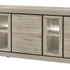 Evan - Dressoir Belluno - DR1 - K541 - Millenium eik licht grijs/Zwart - 250x90x50cm | Belga Meubelen Hot