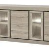 Evan - Dressoir Belluno - DR2 - K541 - Millenium eik licht grijs/Zwart - 220x90x50cm | Belga Meubelen Discount