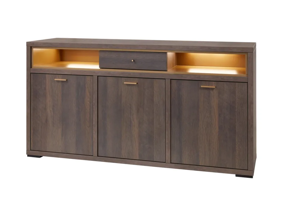 evan__dressoir_livia__dr__0-2.webp Evan - Dressoir Livia - DR3 - K676 - Gouden eik/Goud - 183x93x50cm | Belga Meubelen Best