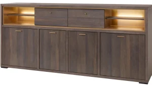 Evan - Dressoir Livia - HB2 - K676 - Gouden eik/Goud - 207x108x50cm | Belga Meubelen Hot