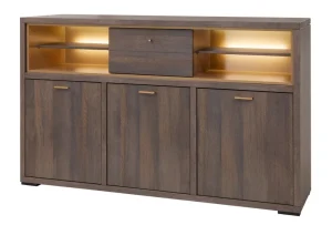Evan - Dressoir Livia - HB3 - K676 - Gouden eik/Goud - 183x108x50cm | Belga Meubelen Best