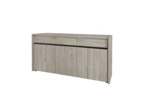 Evan - Dressoir Lucca - DR3 - K541 - Millenium eik licht grijs/Zwart - 194x91x50cm | Belga Meubelen Sale