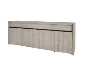 Evan - Dressoir Lucca - DR1 - K541 - Millenium eik licht grijs/Zwart - 248x91x50cm | Belga Meubelen Best