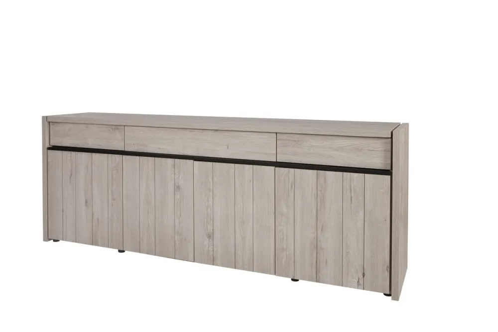 evan__dressoir_lucca__dr__0.webp Evan - Dressoir Lucca - DR1 - K541 - Millenium eik licht grijs/Zwart - 248x91x50cm | Belga Meubelen Best