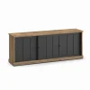 Evan - Dressoir Patio - DR1 - K674 - Oude teak/Zwart - 233x88x50cm | Belga Meubelen Best