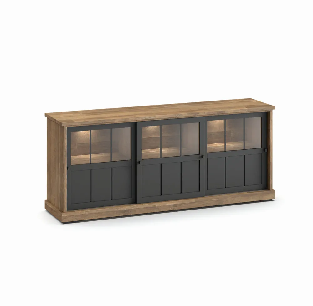 evan__dressoir_patio__drg_0-1.webp Evan - Dressoir Patio - DR2GL - K674 - Oude teak/Zwart - 209x88x50cm | Belga Meubelen Hot