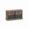 Evan - Dressoir Patio - DR3GL - K674 - Oude teak/Zwart - 159x88x50cm | Belga Meubelen Hot