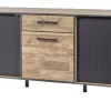 Evan - Dressoir Perugia - DR3 - K632 - Natuurlijke parketlook/Zwart - 187x86x50cm | Belga Meubelen Outlet