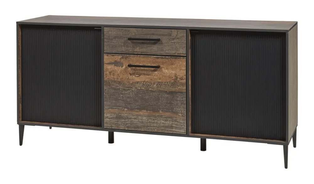 evan__dressoir_perugia__d_0-5.webp Evan - Dressoir Perugia - DR3 - K647 - Donker scheepshout/Zwart - 187x86x50cm | Belga Meubelen New