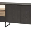 Evan - Dressoir Portofino - DR3 - K716 - Elegant zwart/Oude Eik - 182x88x50cm | Belga Meubelen Best