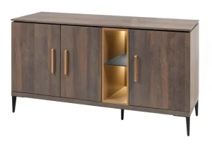 Evan - Dressoir Star - DR4 - K676 - Gouden eik/Goud - 158x84x50cm | Belga Meubelen Sale