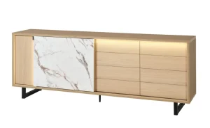 Evan - Dressoir Toscano - DR1 - K725CAL - Elegante eik/Calacatta wit - 238x88x50cm | Belga Meubelen Discount