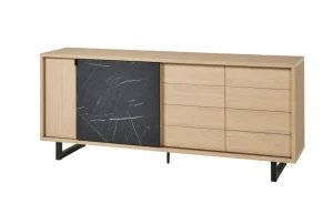 Evan - Dressoir Toscano - DR2 - K725ZEB - Elegante eik/Zebra marmer - 212x88x50cm | Belga Meubelen Hot