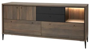Evan - Dressoir Trevi - DR2 - K675Z - Gouden eik/Zwart - 167x87x50cm | Belga Meubelen Online