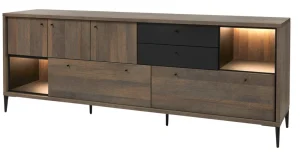 Evan - Dressoir Trevi - DR1 - K675Z - Gouden eik/Zwart - 238x87x50cm | Belga Meubelen Hot