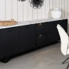 Evan - Dressoir Trieste - DR1 - K715CAL - Elegant zwart/Calacatta wit - 235x84x50cm | Belga Meubelen Best