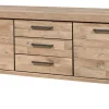 Evan - Dressoir Udine - DR1 - K632 - Natuurlijke parketlook/Zwart - 497x88x52cm | Belga Meubelen Clearance