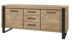 Evan - Dressoir Udine - DR2 - K661 - Oranje teakhout/Zwart - 469x88x52cm | Belga Meubelen Outlet