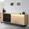 Evan - Dressoir Volterra - DR1 - K727 - Elegante eik/Zwart - 238x88x50cm | Belga Meubelen Discount