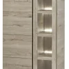 Evan - Kolomkast Belluno - KV1L - K541 - Millenium eik licht grijs/Zwart - 84x158x50cm | Belga Meubelen Outlet