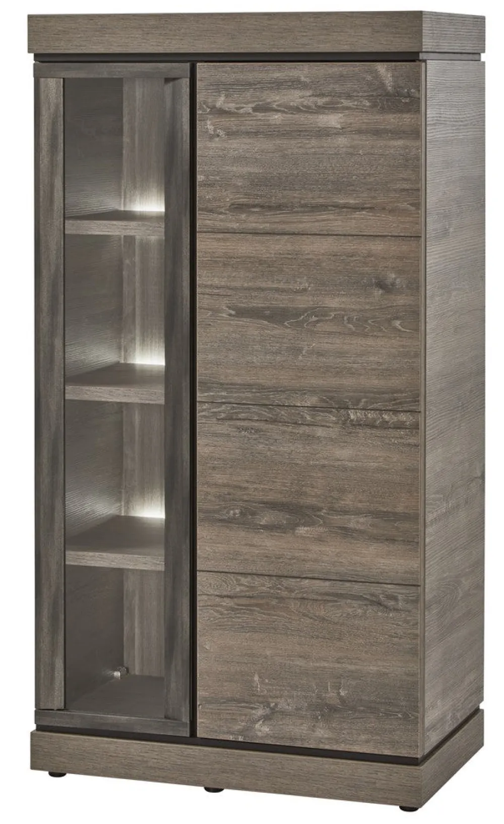evan__kolomkast_belluno___0-2.webp Evan - Kolomkast Belluno - KV1R - K538 - Millenium eik donker bruin/Imitatie staal - 84x158x50cm | Belga Meubelen Fashion