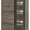 Evan - Kolomkast Belluno - KV1L - K538 - Millenium eik donker bruin/Imitatie staal - 84x158x50cm | Belga Meubelen Discount