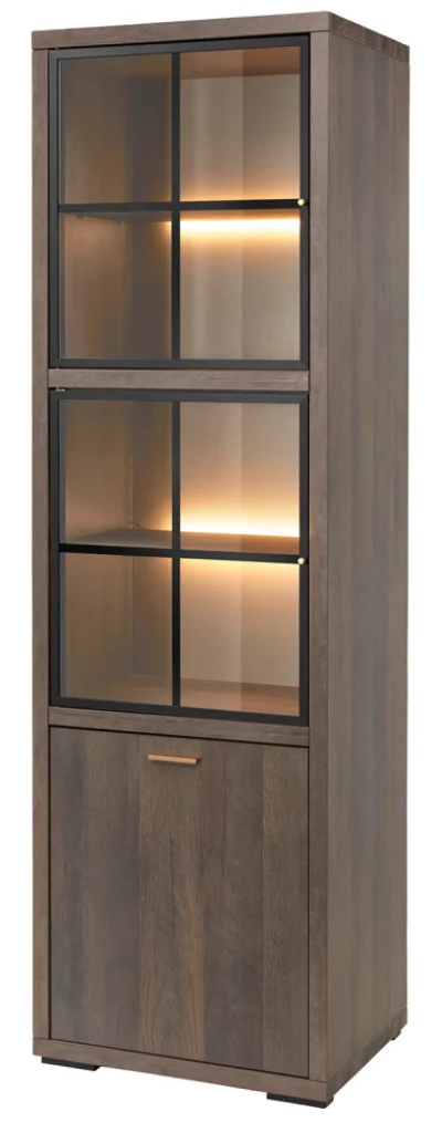 Evan - Kolomkast Livia - KV1L - K676 - Gouden eik/Goud - 63x208x50cm | Belga Meubelen New