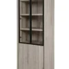 Evan - Kolomkast Lucca - KV1 - K541 - Millenium eik licht grijs/Zwart - 75x205x50cm | Belga Meubelen Fashion