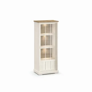 Evan - Kolomkast Patio - KB1R - K674 - Oude teak/Zwart - 77x185x50cm | Belga Meubelen New