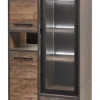Evan - Kolomkast Perugia - KV1R - K647 - Donker scheepshout/Zwart - 82x177x50cm | Belga Meubelen Discount