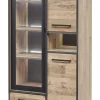 Evan - Kolomkast Perugia - KV1L - K632 - Natuurlijke parketlook/Zwart - 82x177x50cm | Belga Meubelen New