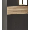 Evan - Kolomkast Portofino - KB1L - K799 - Elegant zwart/Oude Eik (top) - 61x164x50cm | Belga Meubelen Discount