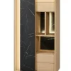 Evan - Kolomkast Toscano - KB1 - K725ZEB - Elegante eik/Zebra marmer - 84x172x50cm | Belga Meubelen New