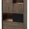 Evan - Kolomkast Trevi - KB1 - K675Z - Gouden eik/Zwart - 90x157x50cm | Belga Meubelen Online