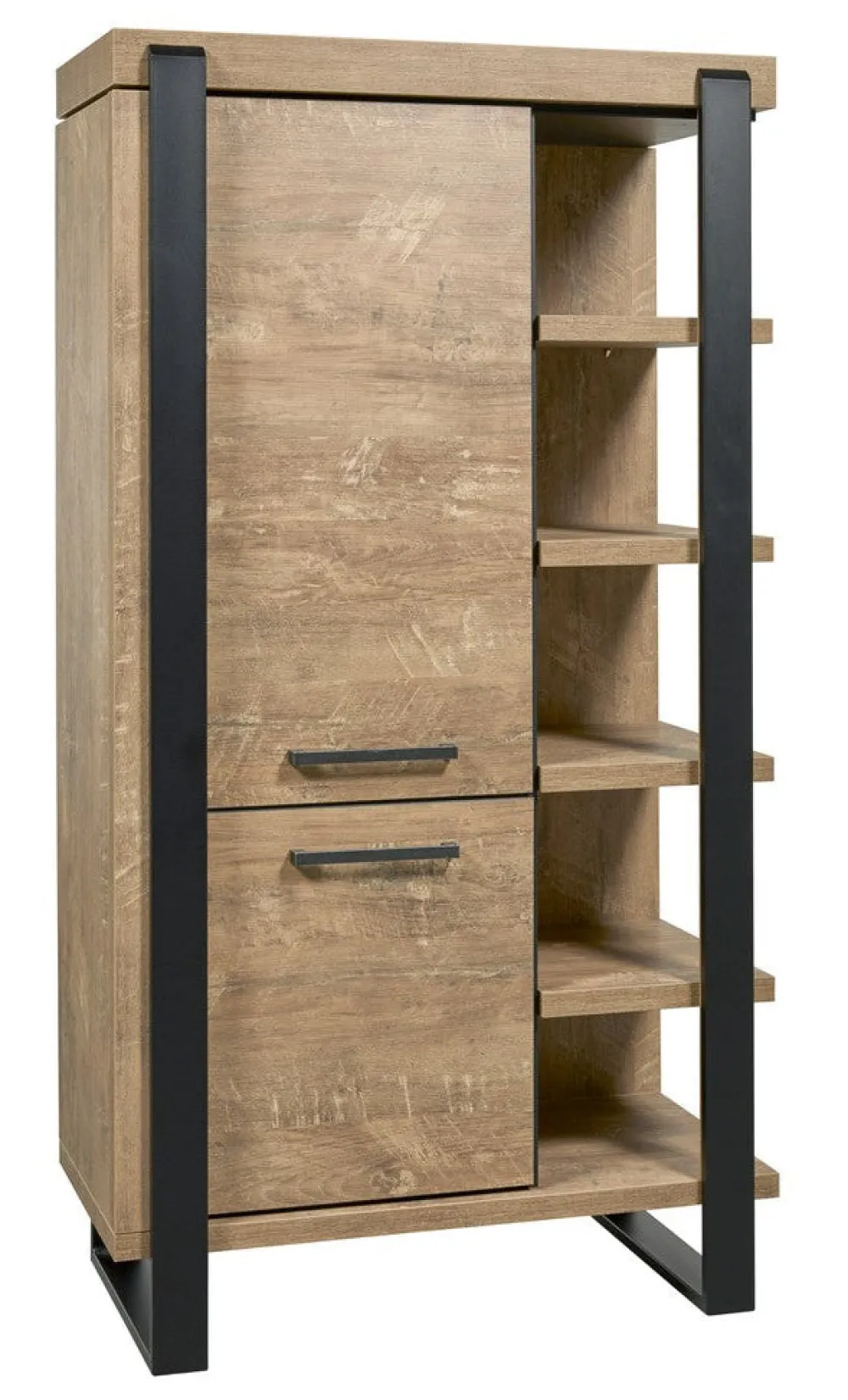 evan__kolomkast_udine__kb_0-1.webp Evan - Kolomkast Udine - KB1L - K661 - Oranje teakhout/Zwart - 431x191x52cm | Belga Meubelen Outlet