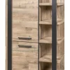 Evan - Kolomkast Udine - KB1R - K632 - Natuurlijke parketlook/Zwart - 431x191x52cm | Belga Meubelen New
