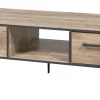 Evan - Salontafel Perugia - T13 - K632 - Natuurlijke parketlook/Zwart - 141x41x68cm | Belga Meubelen Clearance
