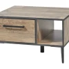 Evan - Salontafel Perugia - HT1 - K632 - Natuurlijke parketlook/Zwart - 74x41x68cm | Belga Meubelen Hot
