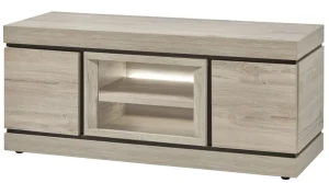 Evan - TV-Meubel Belluno - TV1 - K541 - Millenium eik licht grijs/Zwart - 137x59x50cm | Belga Meubelen Hot