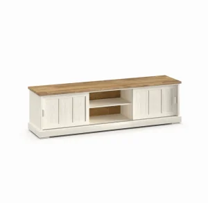 Evan - TV-Meubel Patio - LB2 - K674 - Oude teak/Zwart - 209x59x50cm | Belga Meubelen Discount