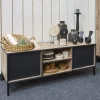 Evan - TV-Meubel Perugia - TV1 - K632 - Natuurlijke parketlook/Zwart - 141x53x50cm | Belga Meubelen Hot