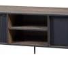 Evan - TV-Meubel Perugia - TV1 - K647 - Donker scheepshout/Zwart - 141x53x50cm | Belga Meubelen Hot