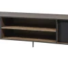 Evan - TV-Meubel Perugia - TV2 - K647 - Donker scheepshout/Zwart - 184x53x50cm | Belga Meubelen Fashion
